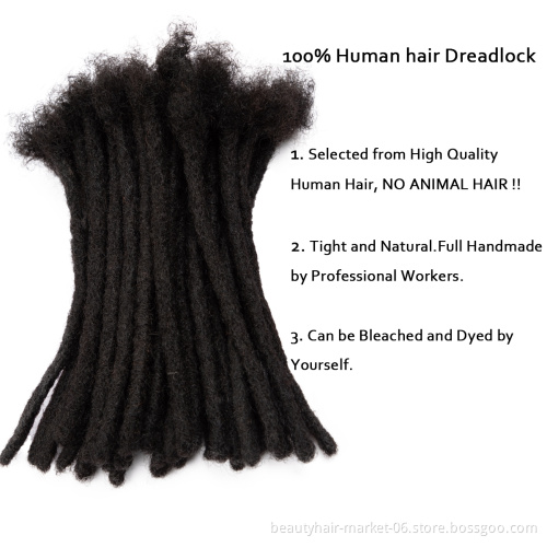Wholesale 100% Real Human Hair Dreadlock Extensions for Man/Women Full Head Handmade 0.4cm-1.2cm Thickness Dreadlocks Extensions